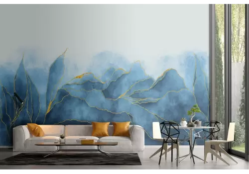 Abstract Leaves Wallpaper Glamour Illustration