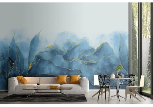 Glamorous abstract leaves wallpaper illustration