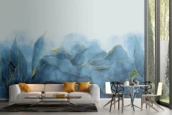 Carta da Parati foglie astratte illustrazione glamour