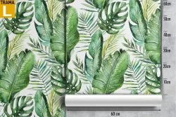 Carta da Parati decorazione foglie tropicali natura.