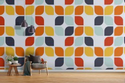 1970s geometric wallpaper decoration.