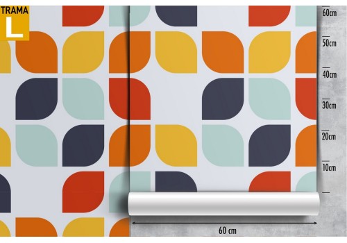 1970s geometric wallpaper decoration. 2