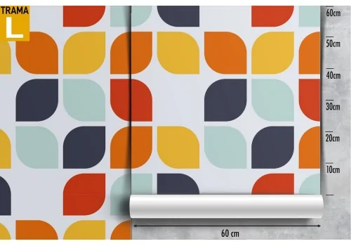 1970s geometric wallpaper decoration. 2