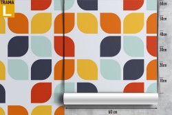 1970s geometric wallpaper decoration.