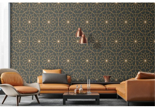 Art Deco geometric wallpaper decoration.