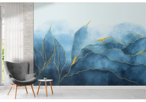 Abstract Leaves Wallpaper Glamour Illustration 2