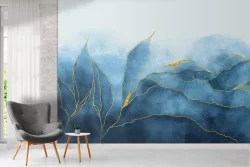 Abstract Leaves Wallpaper Glamour Illustration