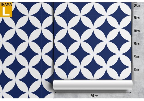 Vintage blue geometric wallpaper decoration. 2