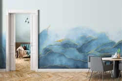 Carta da Parati Astratta Foglie Luxury Moderna Natura