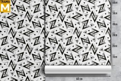 Industrial Urban Wallpaper with Stylized Stripes and Waves