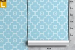 Blue vintage geometric wallpaper decoration.
