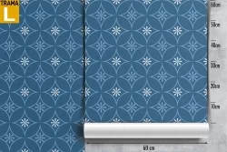 Carta da Parati decorazione geometrica vintage blu.
