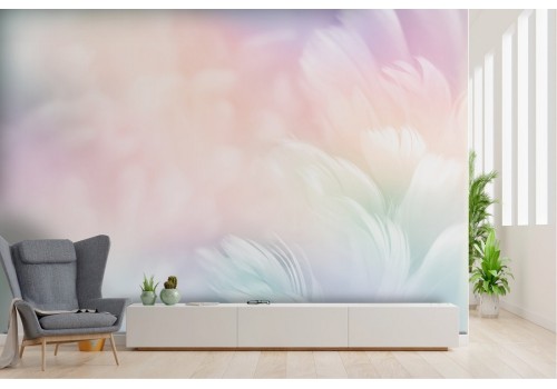 Rainbow feathers wallpaper decoration