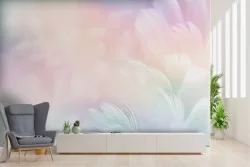 Carta da Parati decorazione piume arcobaleno
