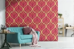 Vintage geometric pattern wallpaper decoration.