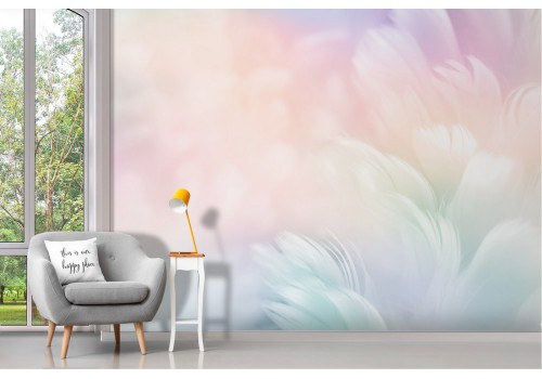 Rainbow feathers wallpaper decoration 2