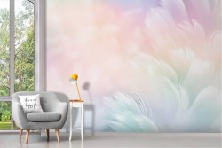 Rainbow feathers wallpaper decoration
