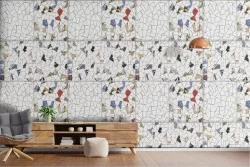 Carta da Parati decorazione mattonelle vintage.