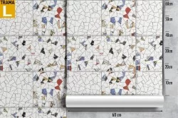 Carta da Parati decorazione mattonelle vintage.