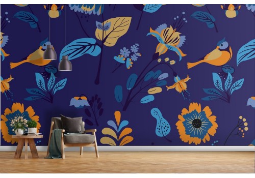 Carta da Parati decorazione natura fiori astratti.