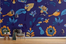 Carta da Parati decorazione natura fiori astratti.