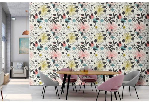 Wallpaper decoration nature vintage flowers.