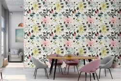 Wallpaper decoration nature vintage flowers.
