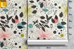 Carta da Parati decorazione natura fiori vintage.