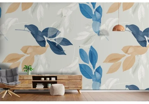 Wallpaper decoration nature stylized leaves.