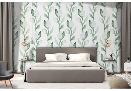 Wallpaper decoration nature green leaves.