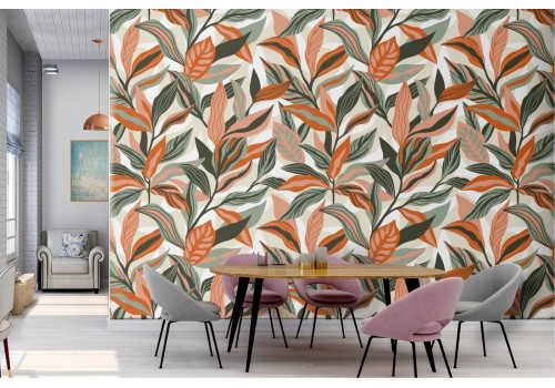 Wallpaper nature leaves decoration.