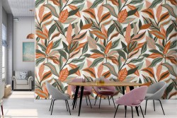 Carta da Parati decorazione natura foglie.