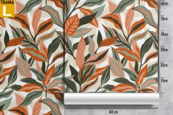 Carta da Parati decorazione natura foglie.
