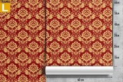 Carta da Parati decorazione vintage fiori stilizzati.