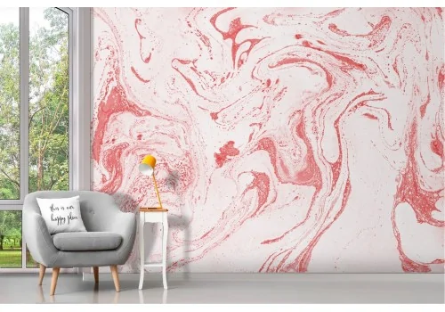Pink Wallpaper with Modern Abstract Design 2