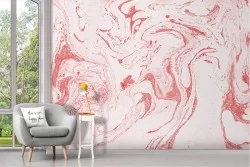 Pink Wallpaper with Modern Abstract Design
