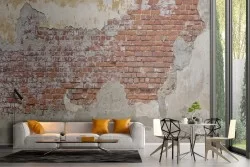 Wallpaper surface cement and bricks