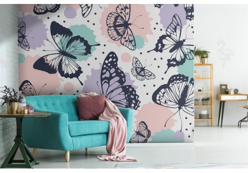 Butterflies nature pattern modern wallpaper.