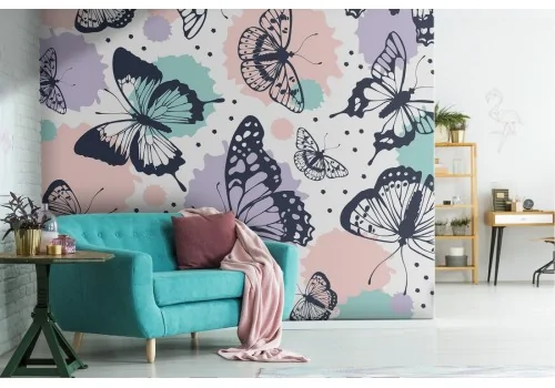 Butterflies nature pattern modern wallpaper.
