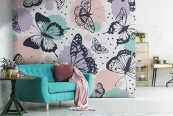 Butterflies nature pattern modern wallpaper.