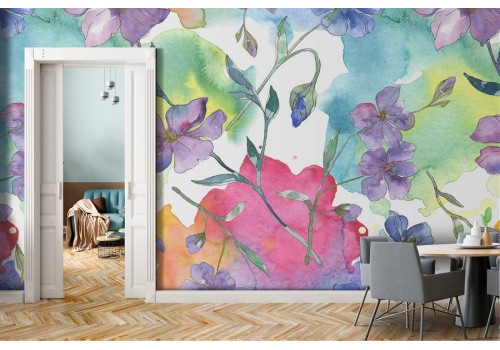 Carta da Parati fiori astratti natura moderna.