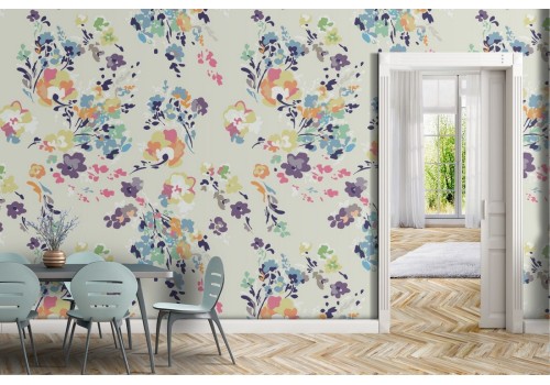 Abstract flowers vintage nature wallpaper.