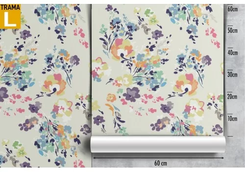 Carta da Parati fiori astratti natura vintage. 2