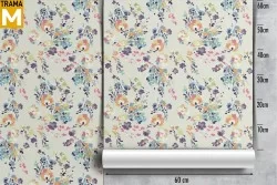 Carta da Parati Astratta Fiori Natura Vintage