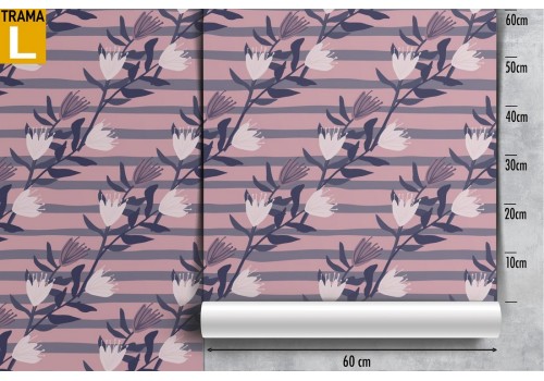 Carta da Parati fiori bianchi decorazione moderna. 2