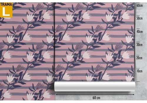 Carta da Parati fiori bianchi decorazione moderna. 2