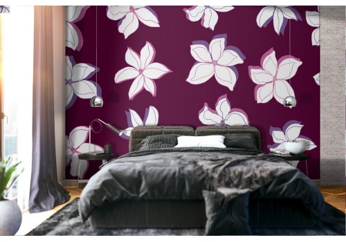 White flowers nature modern design wallpaper.