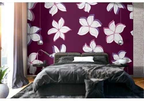 White flowers nature modern design wallpaper.