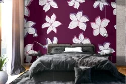 White flowers nature modern design wallpaper.