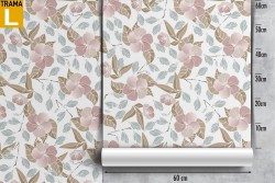 Carta da Parati fiori bianchi natura pattern vintage.